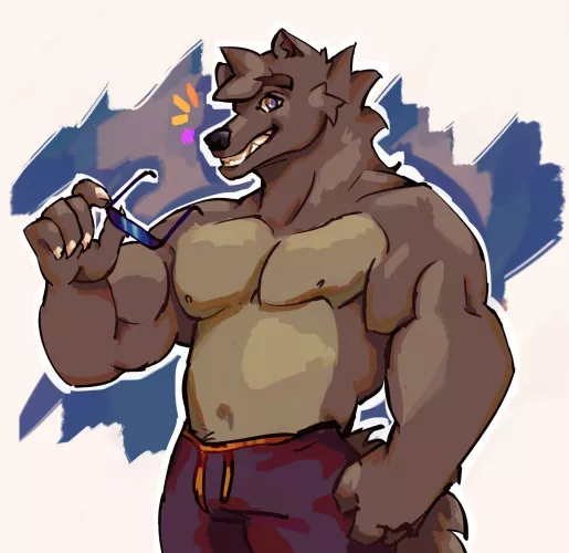 Wolfie with sunglasses (art by me)