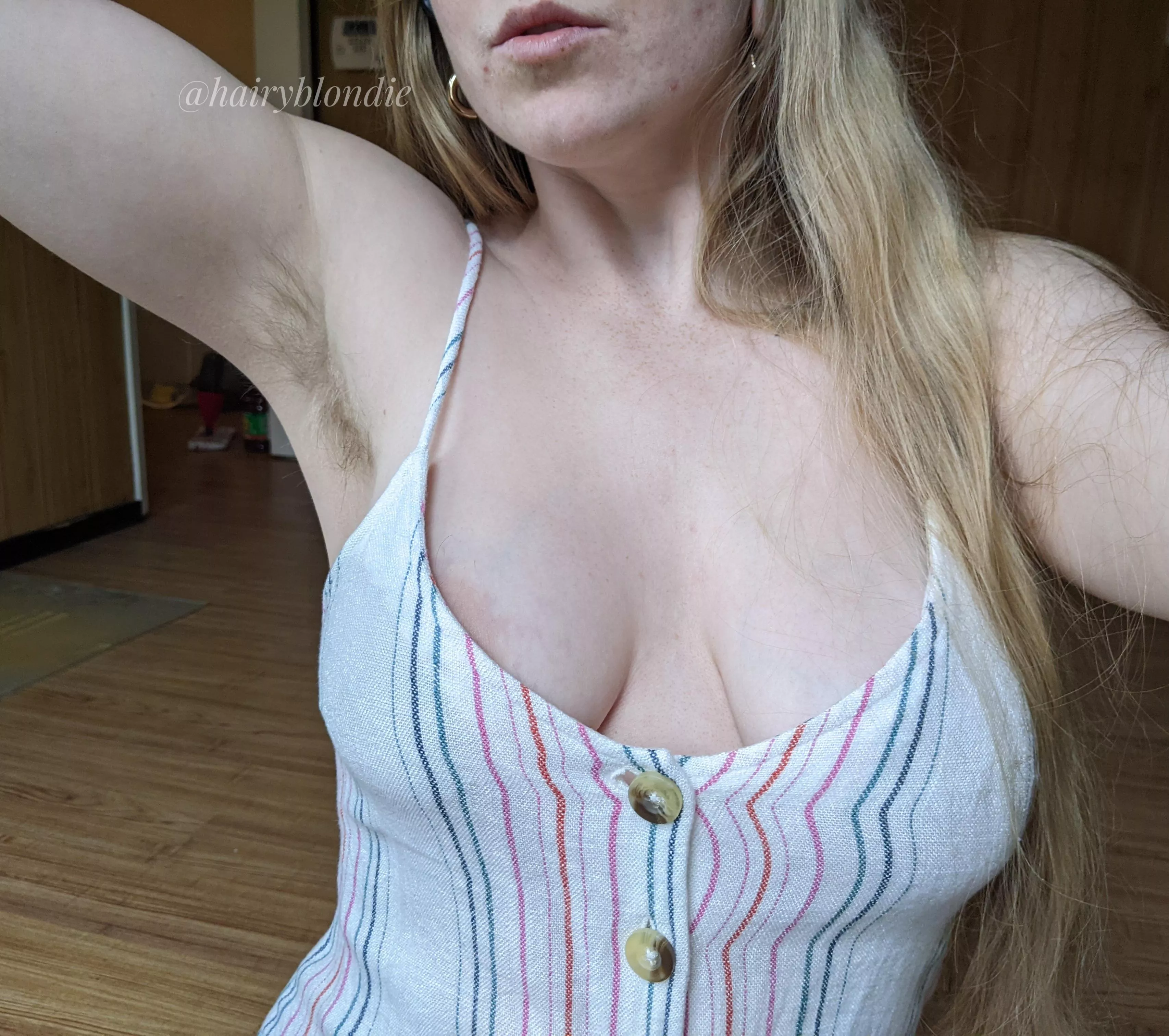 I love wearing tank tops, I'm not afraid to show off my hairy pits