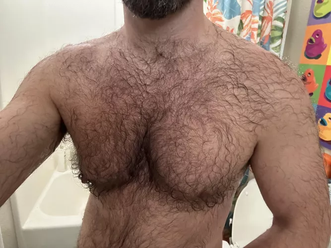 Love seeing my shoulders filling in. I just wish the hair stayed this visible when dry! 🤪