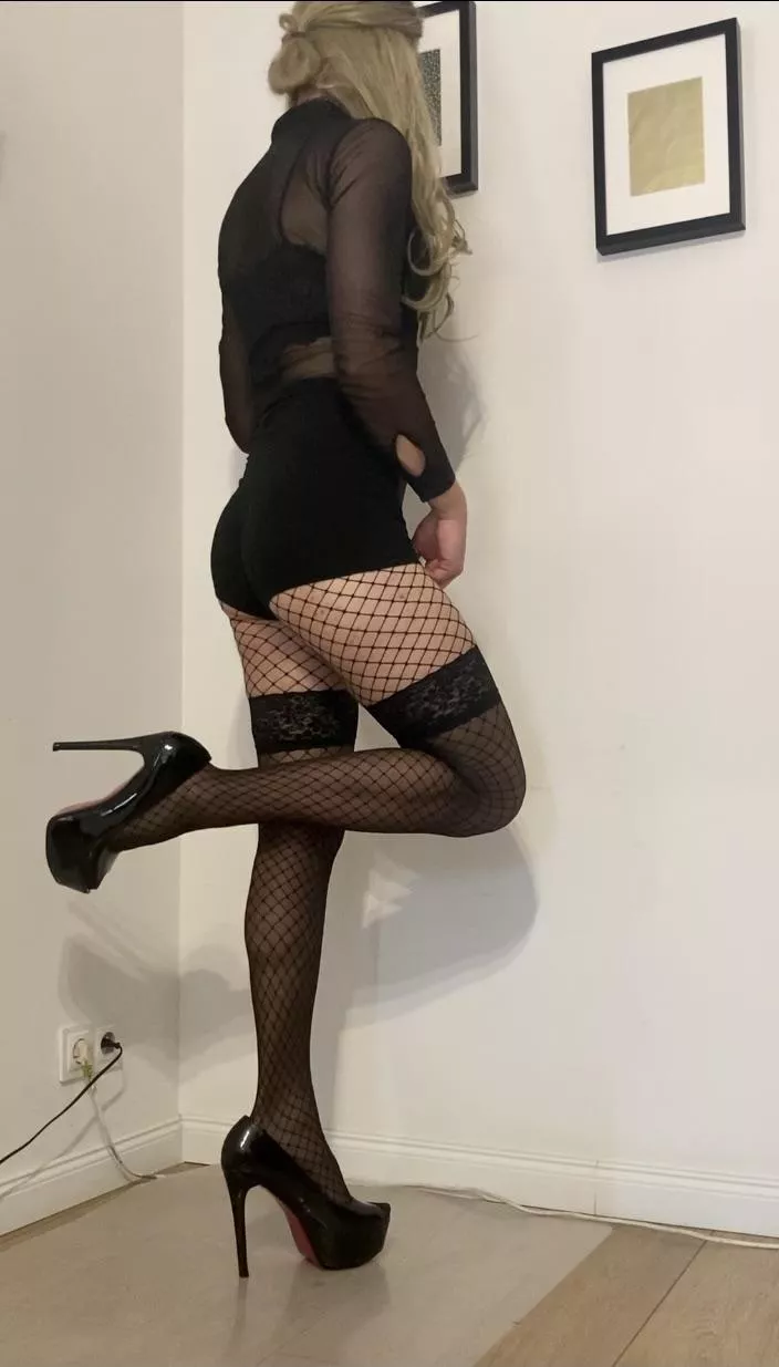 My new outfit with the fishnets you liked so much