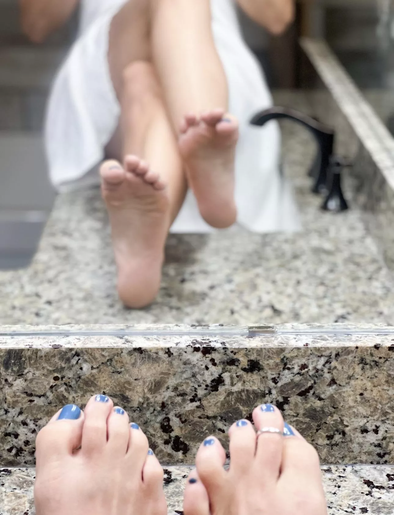 POV of my feet in the mirror