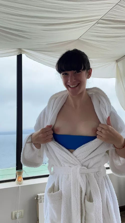 The view upon entering the relaxation room is my adorable tits