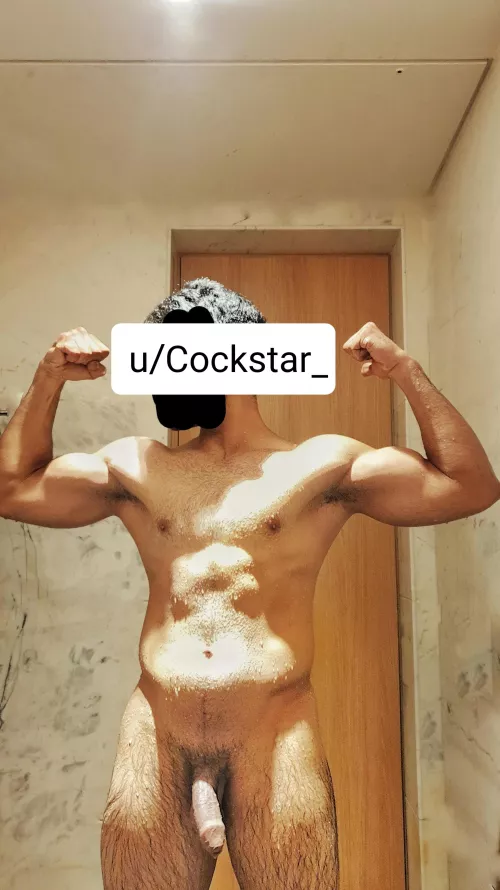 Whenever I shower, I flex [m]y guns