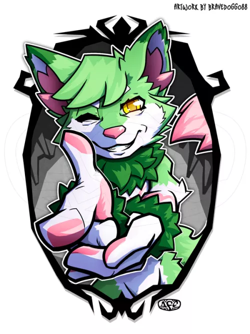 another order done, art by me. Mity mint fox!