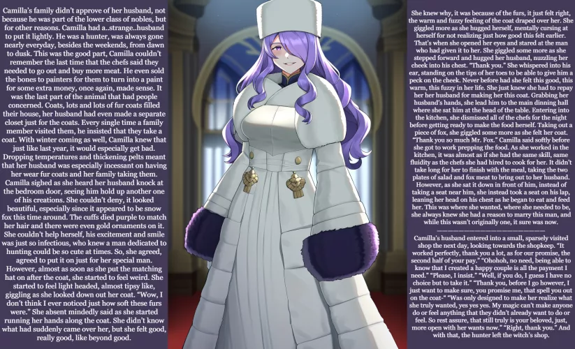 Camilla's Fur Fate [Fur coat] [Hypnosis, sort of] [Cute] [AI generated image]