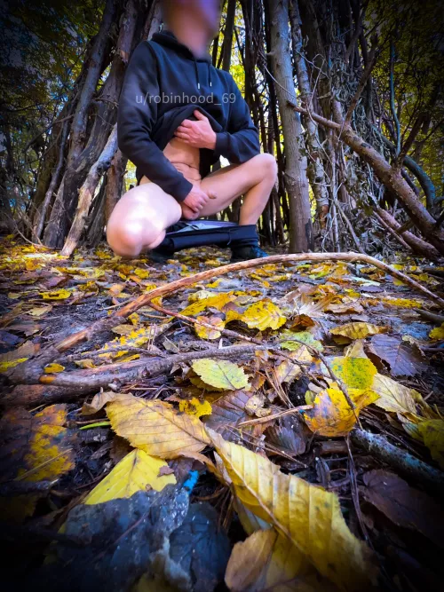 Forest of Eden. Daddy is Flashing my average cock at the forest