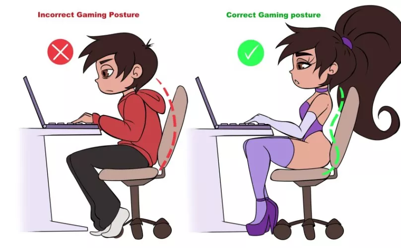 Guys... Posture is very important to avoid back pain xd