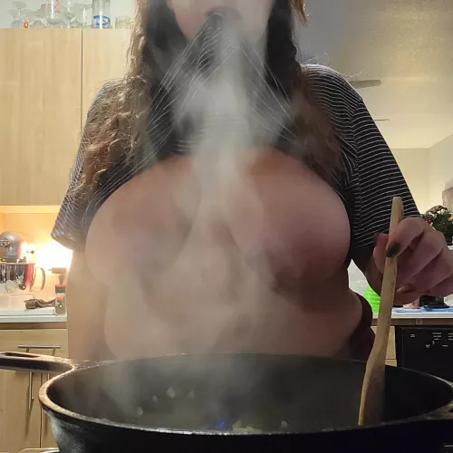 Risotto with a side of titties.