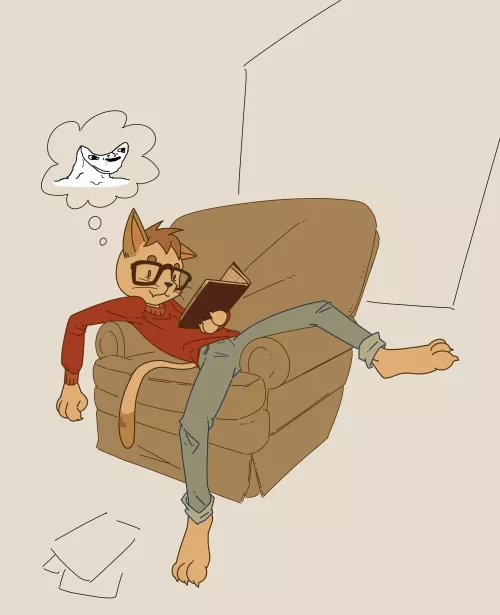 what's he reading?? (art by me :D)