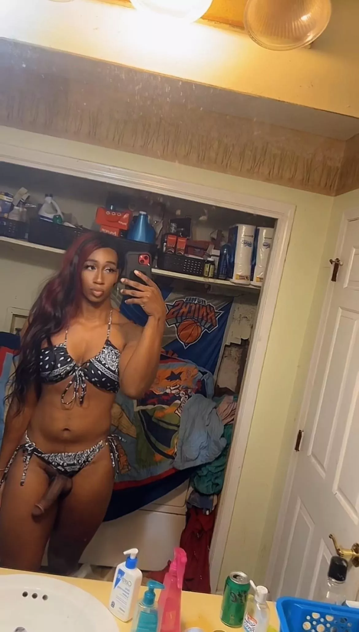 You like my dick hanging out of my bikini??