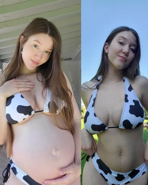 9 months pregnant vs 2 months postpartum