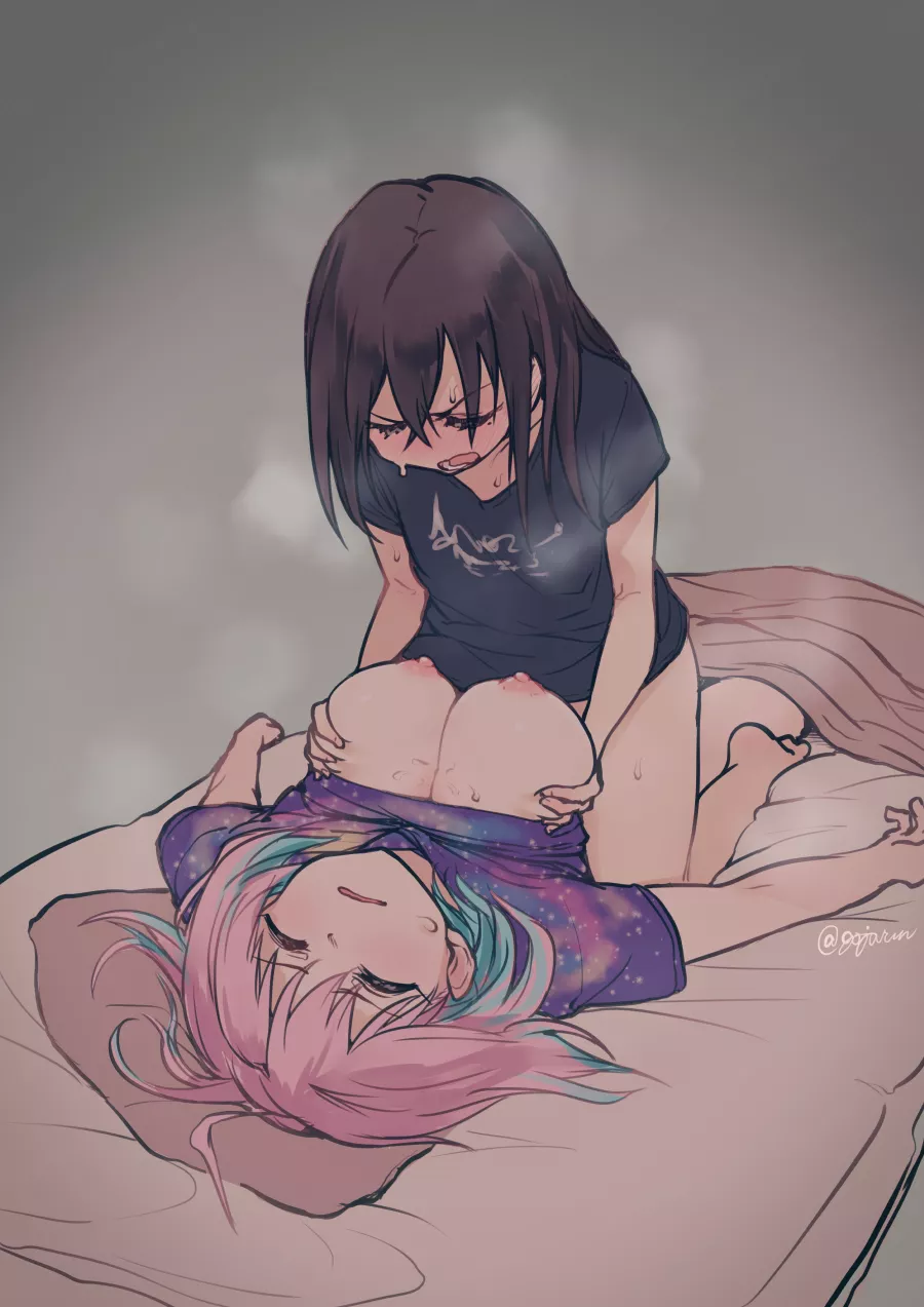Akira using Riamu's tits while she sleeps (gojarun) [The Idolmaster: Cinderella Girls]