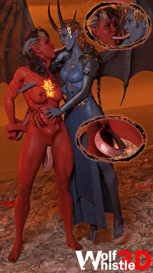 [Baldur's Gate 3] Karlach x Mizora: Just One Kiss (WolfWhistle3D)