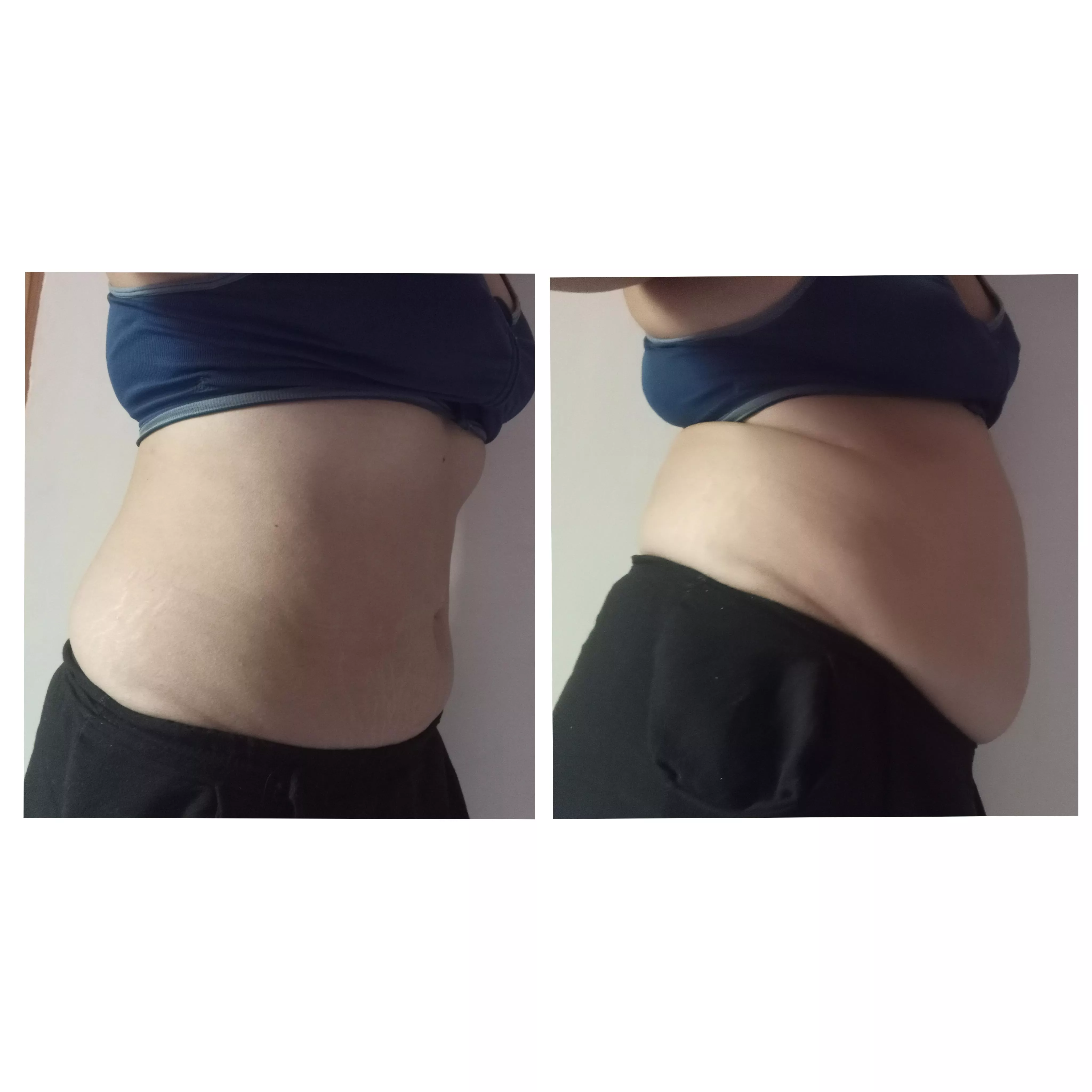 Before and after eating a delicious burger!