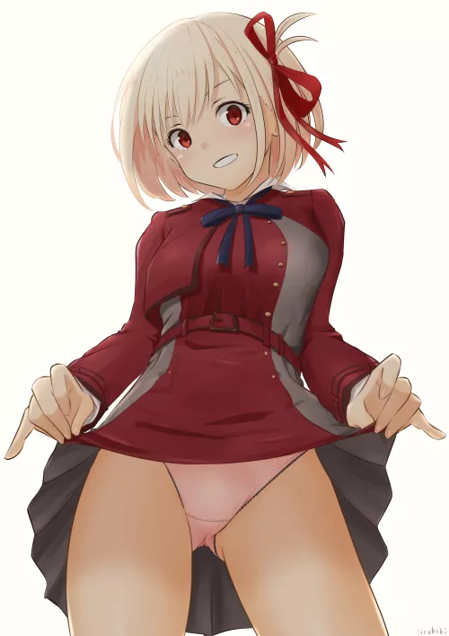 Chisato Lifting Her Skirt (Lycoris Recoil)