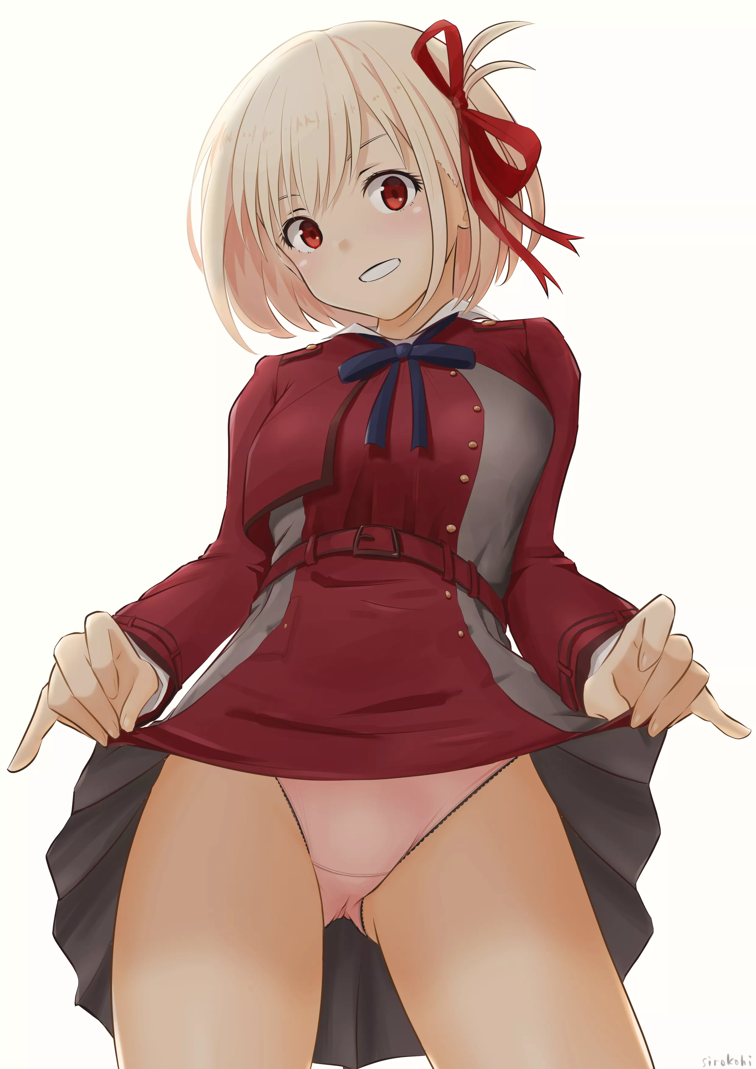 Chisato Lifting Her Skirt (Lycoris Recoil)