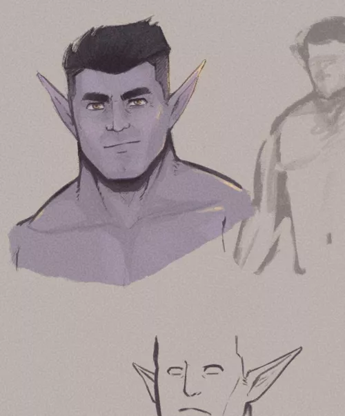 Designing my new d&d character.. I want him to breed me (art by me)