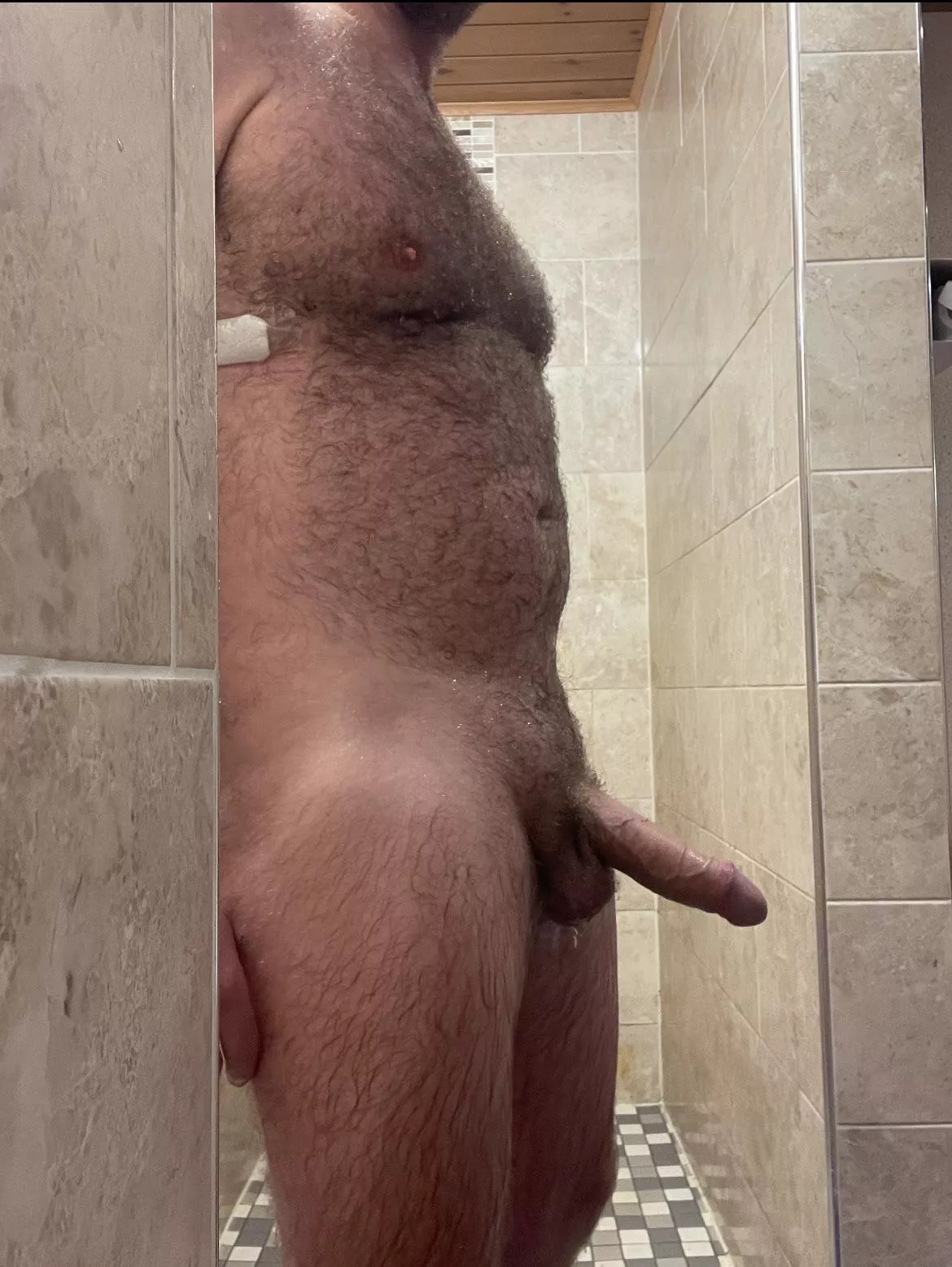 Erect in the Spa changing rooms