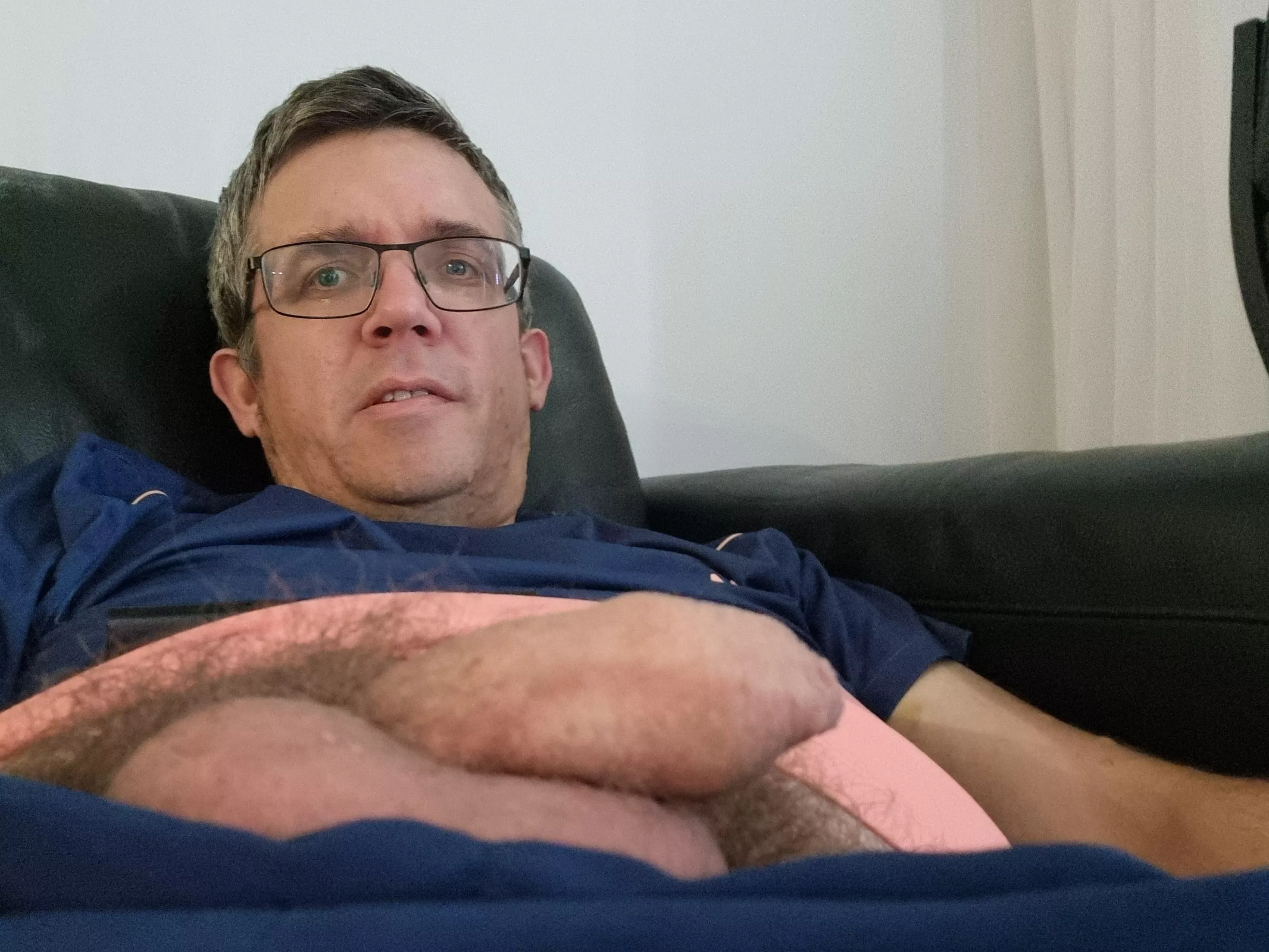 Laying down on couch