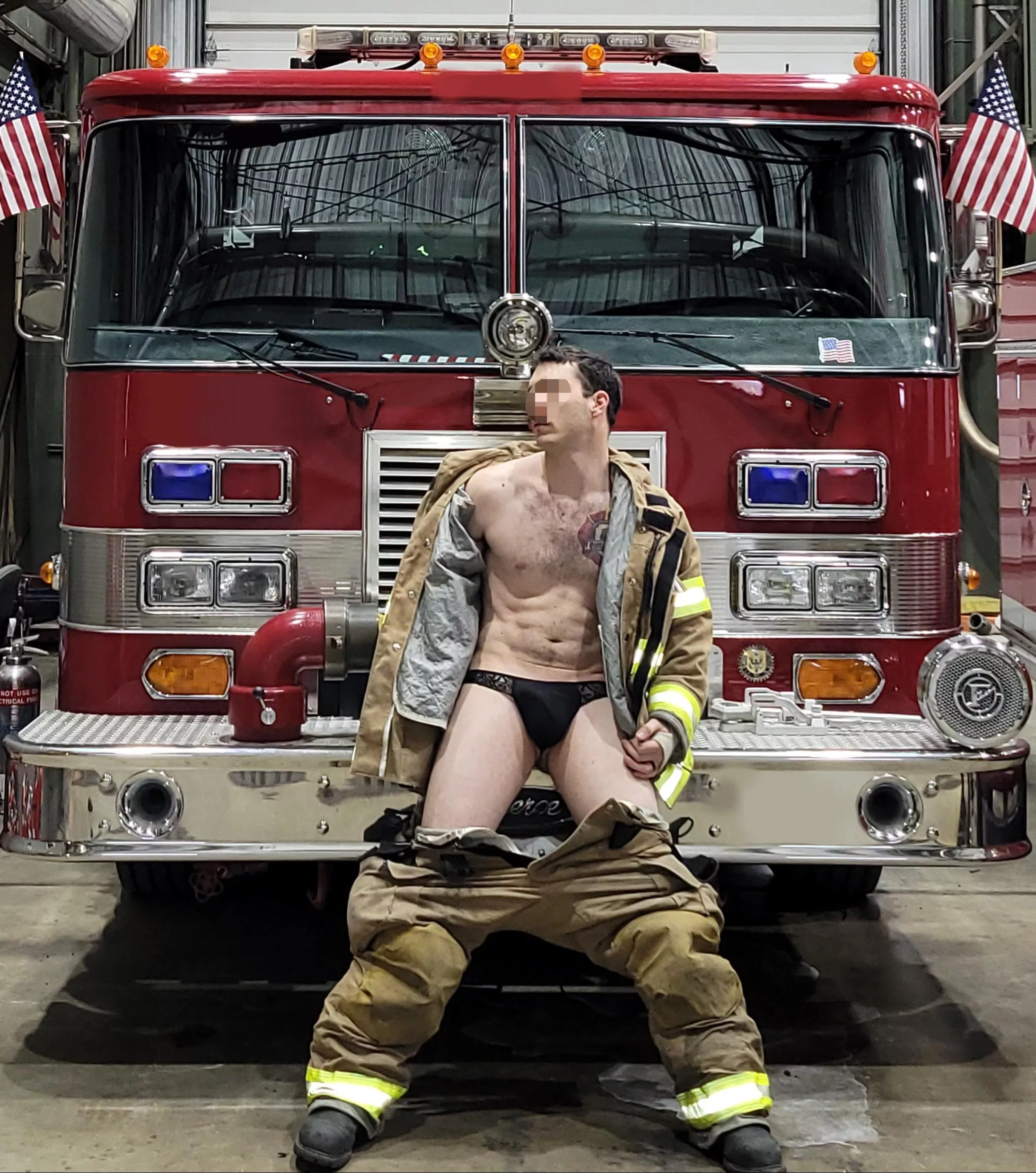 Light and breezy under this thick gear. Want to help me take it off?