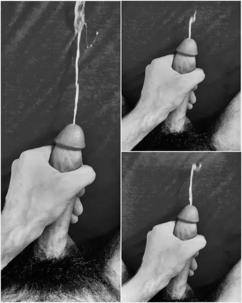 My hairy li'l guy shootin' a load...