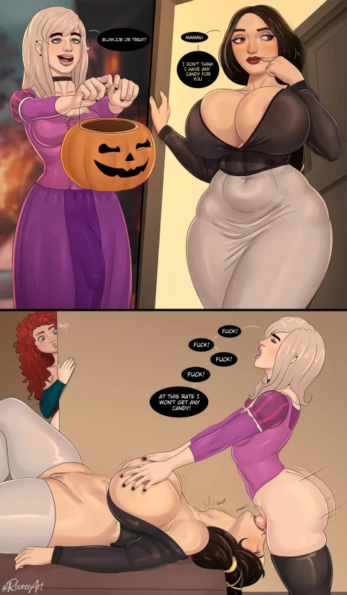 Oh, I’m sorry sweetie but I don’t have any candy left! Though I might have a treat that you’ll like (art Rocner)