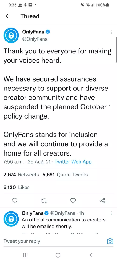 Plot twist OF isn't banning porn anymore... lol