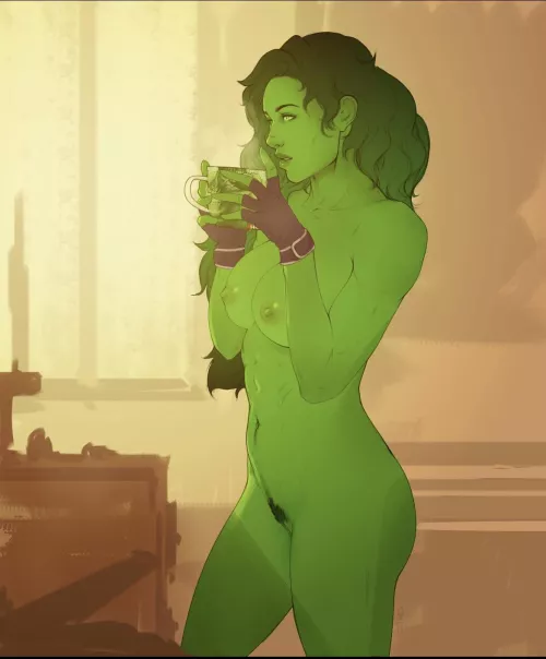 She-Hulk and her morning coffee