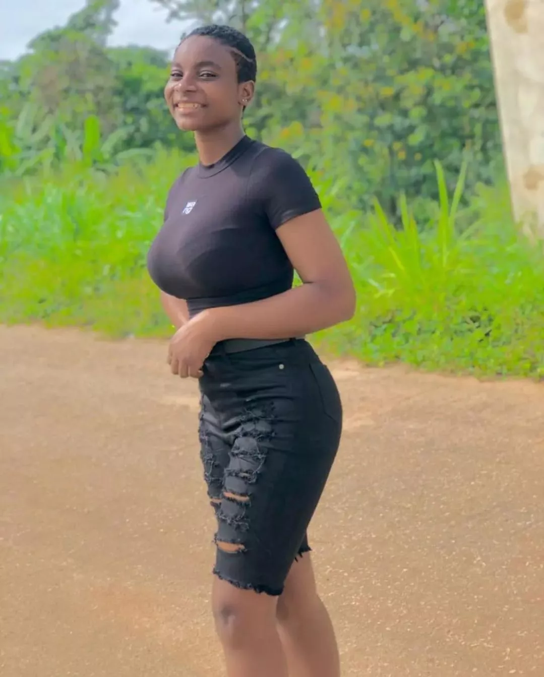 Short-haired black woman