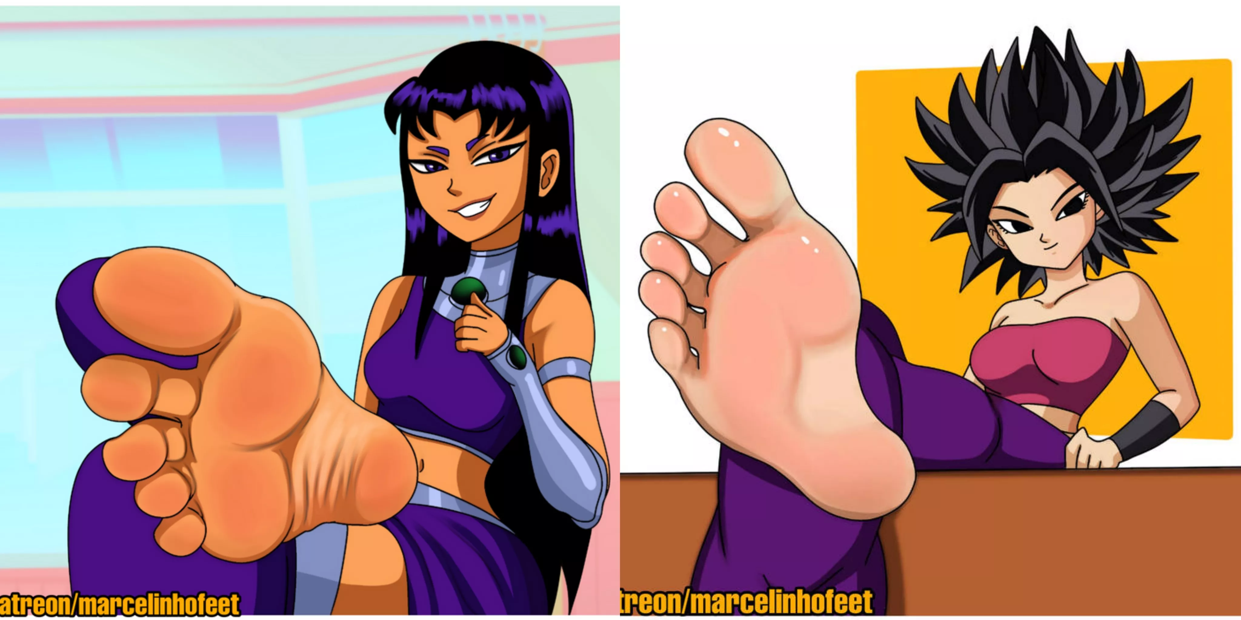 [Teen Titans x Dragon Ball Super] Blackfire and Caulifla who feet smells and taste better at the end of the day? (marcelinhofeet)