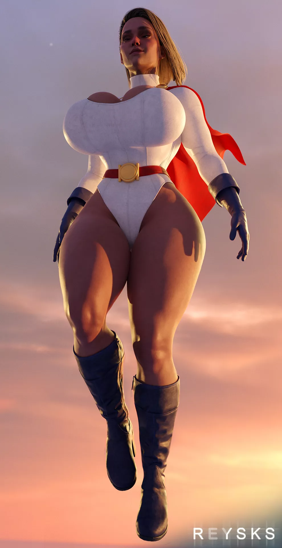 Thiccc Power Girl with Huge Tits (Rysketches) [DC]
