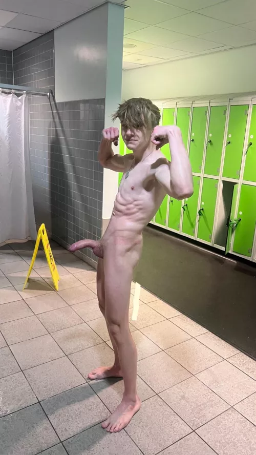 What would you say if you walked in on me in the showers like this?