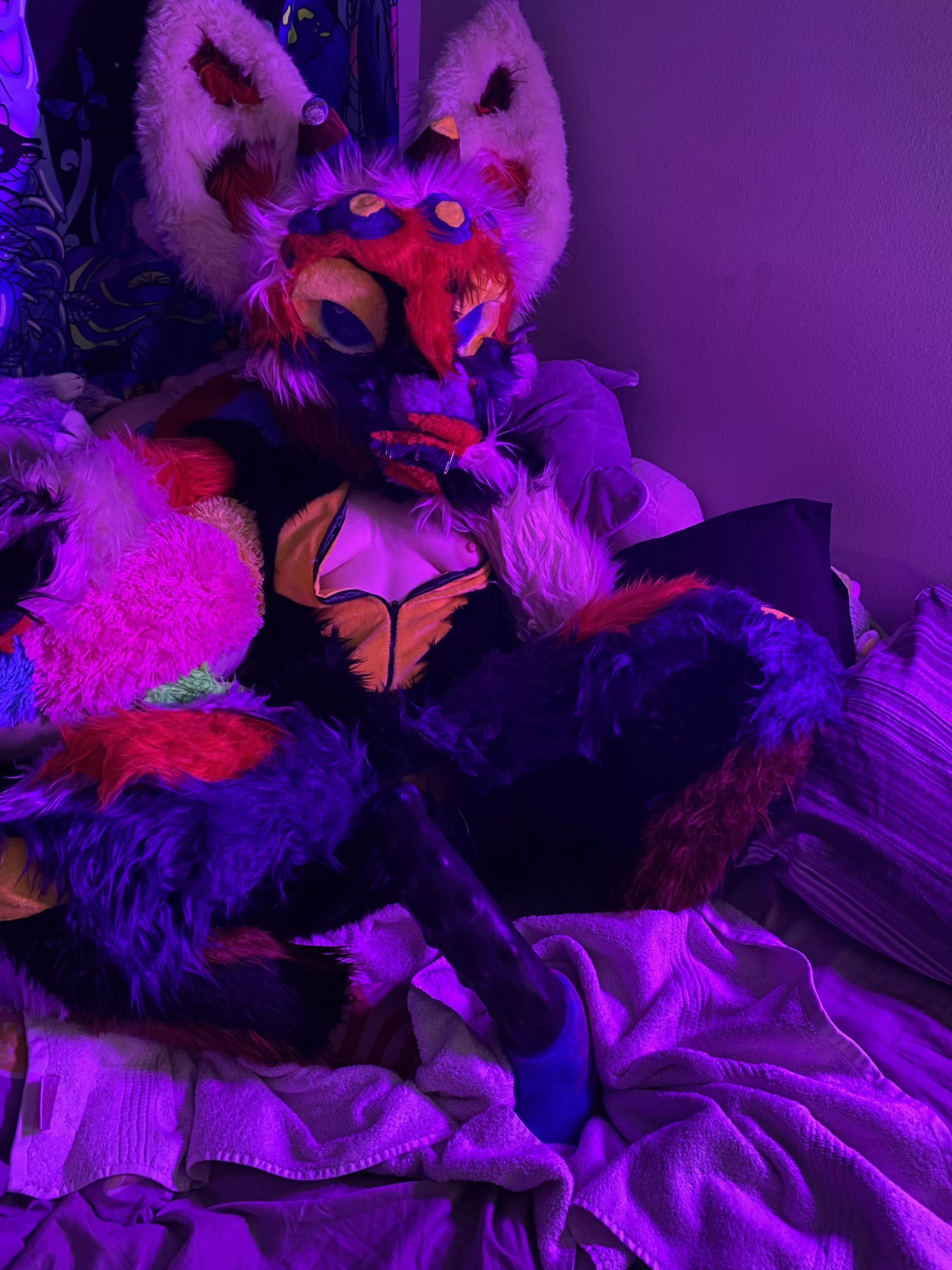 Finally started to fit some of my massive toy inside of me (although I’ll never fit all of it🥲)