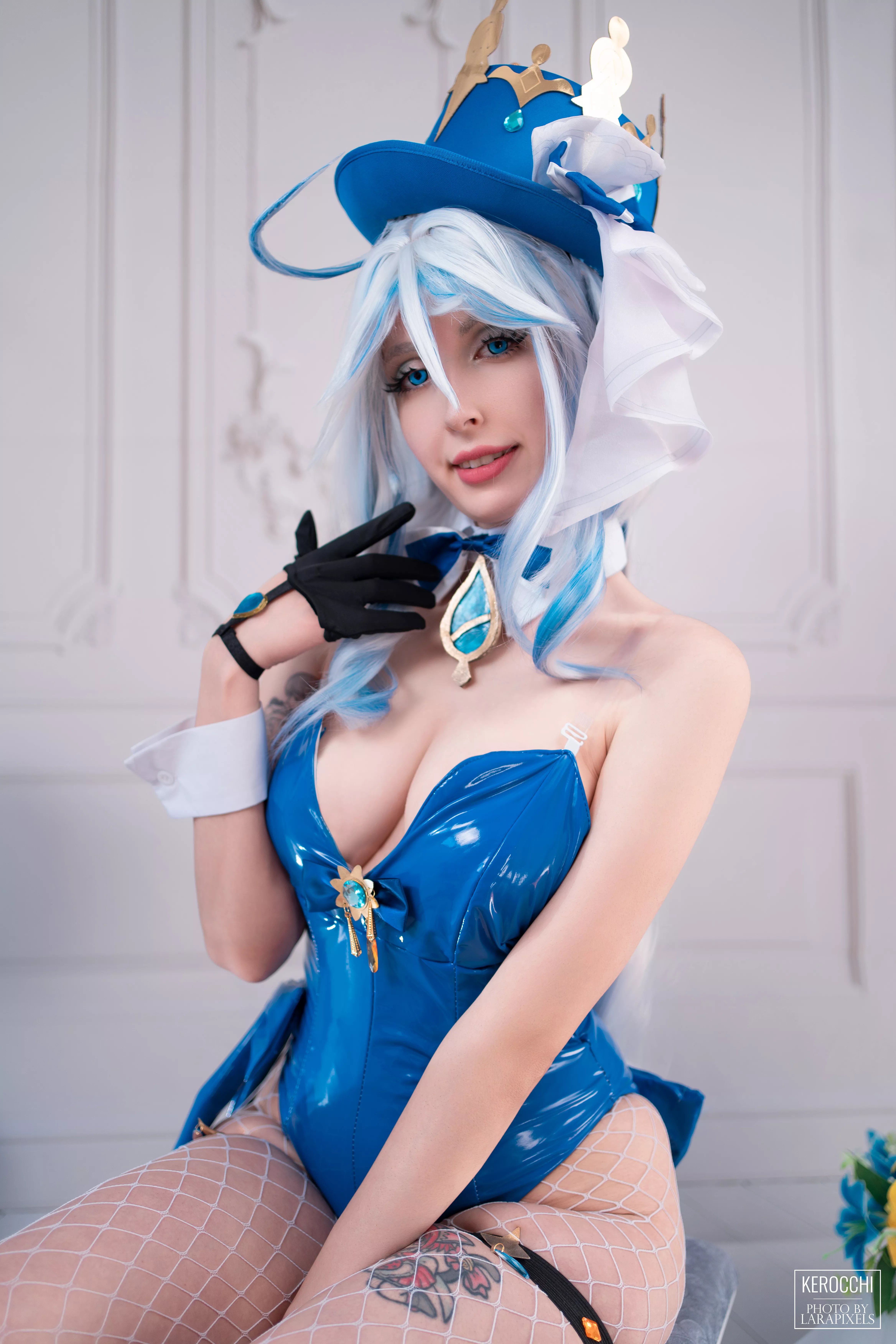 Furina in her bunnysuit for the casino! Genshin Impact cosplay by Kerocchi