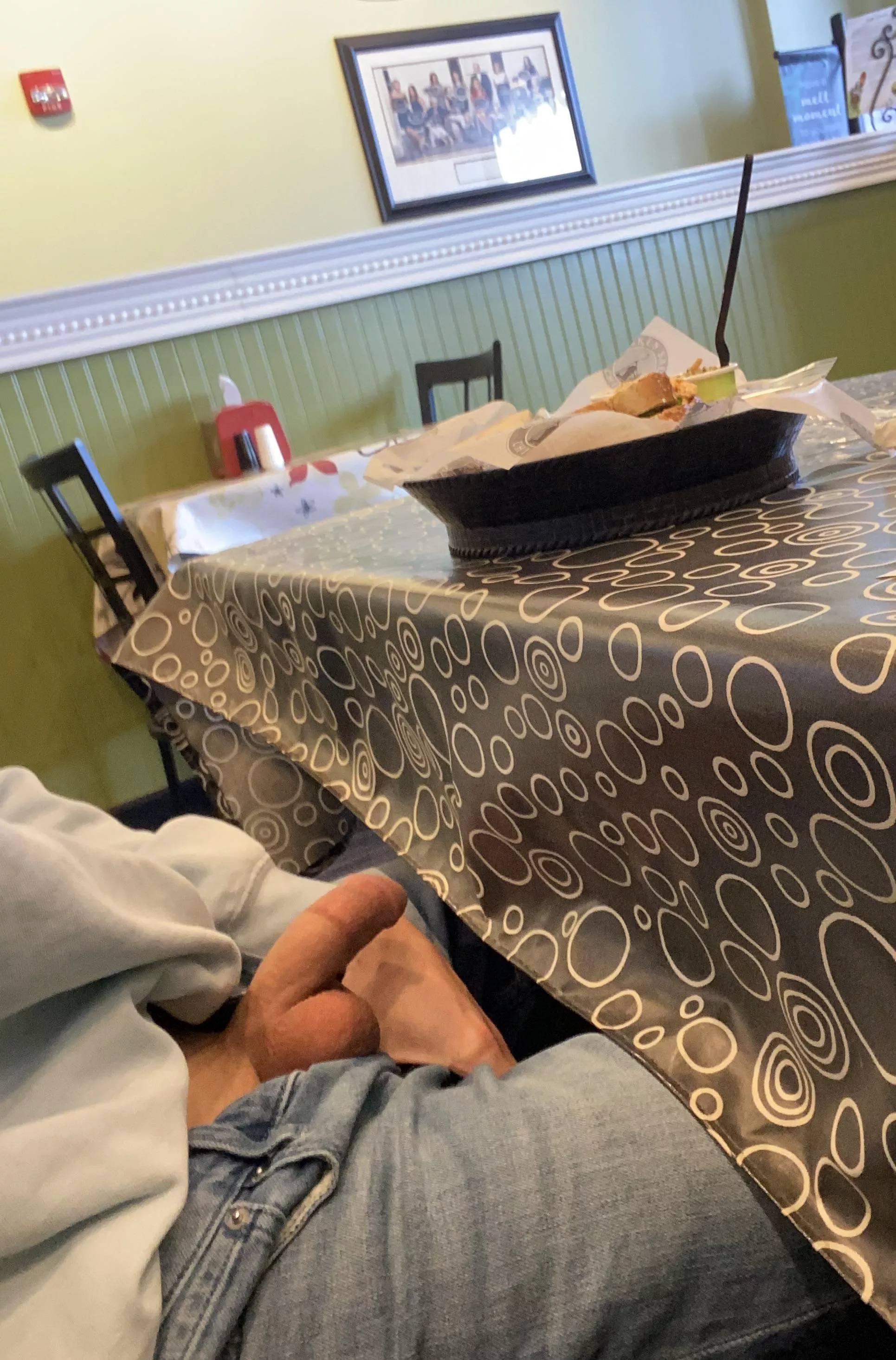 Play with my dick while u take me out to lunch?