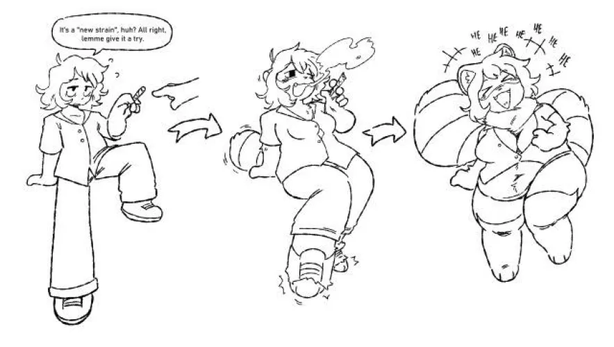 Raccoon Weed transformation by AtrocityGirl (Furry Expansion)