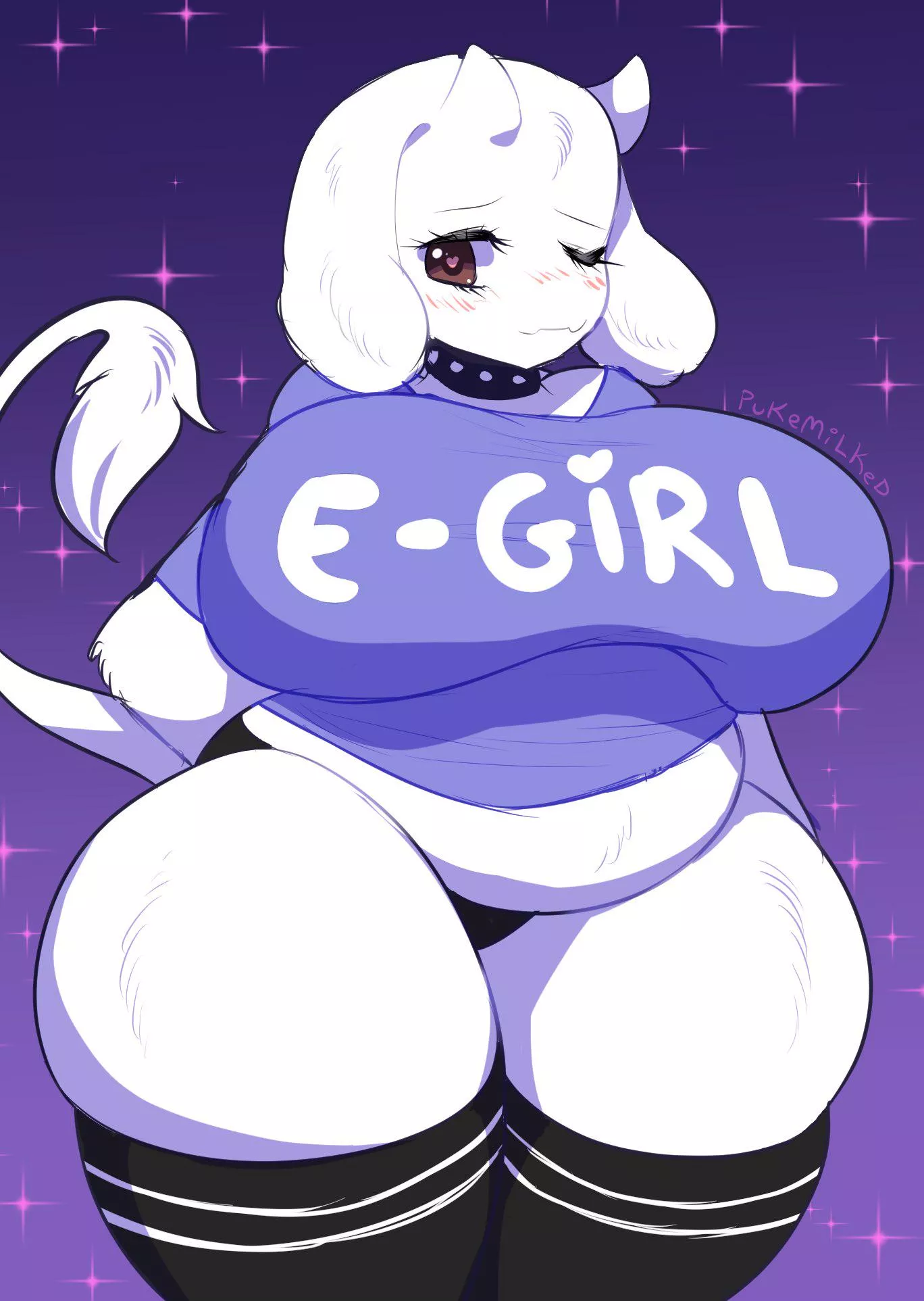 [Toriel] wearing her cute new shirt (Pukey)