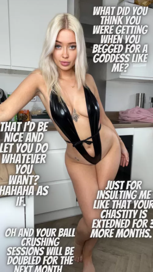 You're much more obedient locked in chastity with bruised balls.. do you agree?