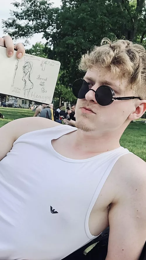 I have a little drawing book and I let random people draw into it