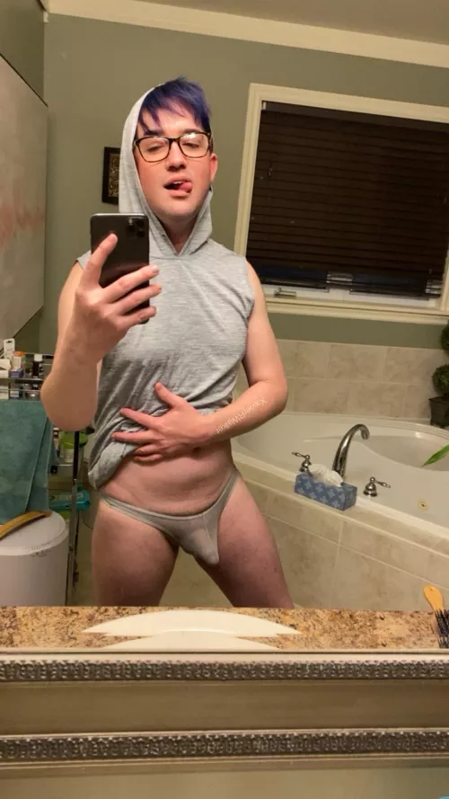 (NSFW)like my grey hoodie and grey thong combo 😅