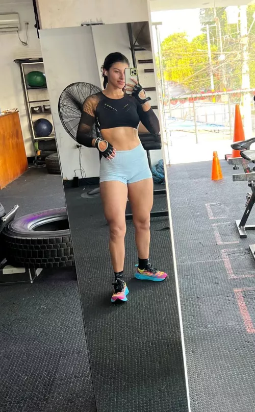 Post sweat session mirror selfie