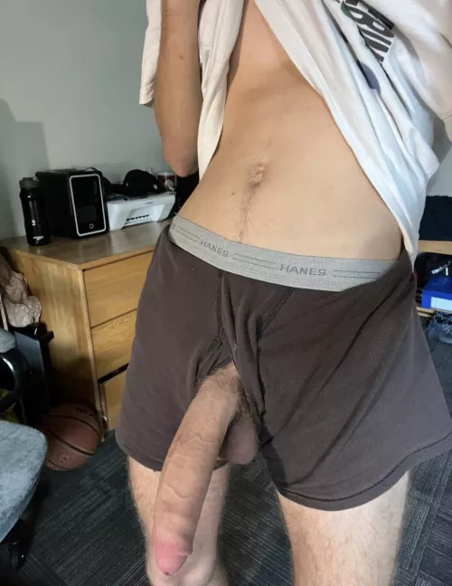 Would you lick my semi hard cock clean?