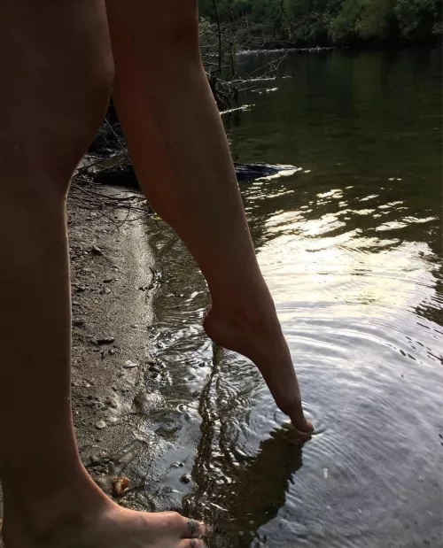 A little toe test for this ice cold river