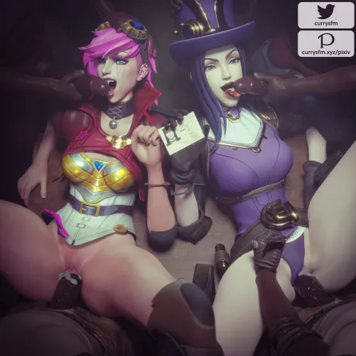 Caitlyn and Vi, fighting crime in Piltover... (currysfm)