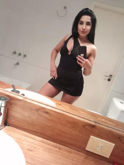 Hiding your breakfast under my short dress