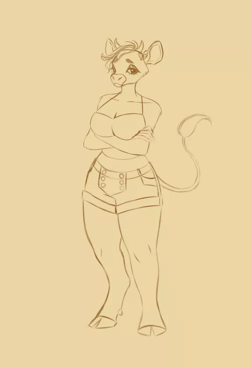 I came up with a new cow gal OC. Her name is Honey, based off of honey milk.