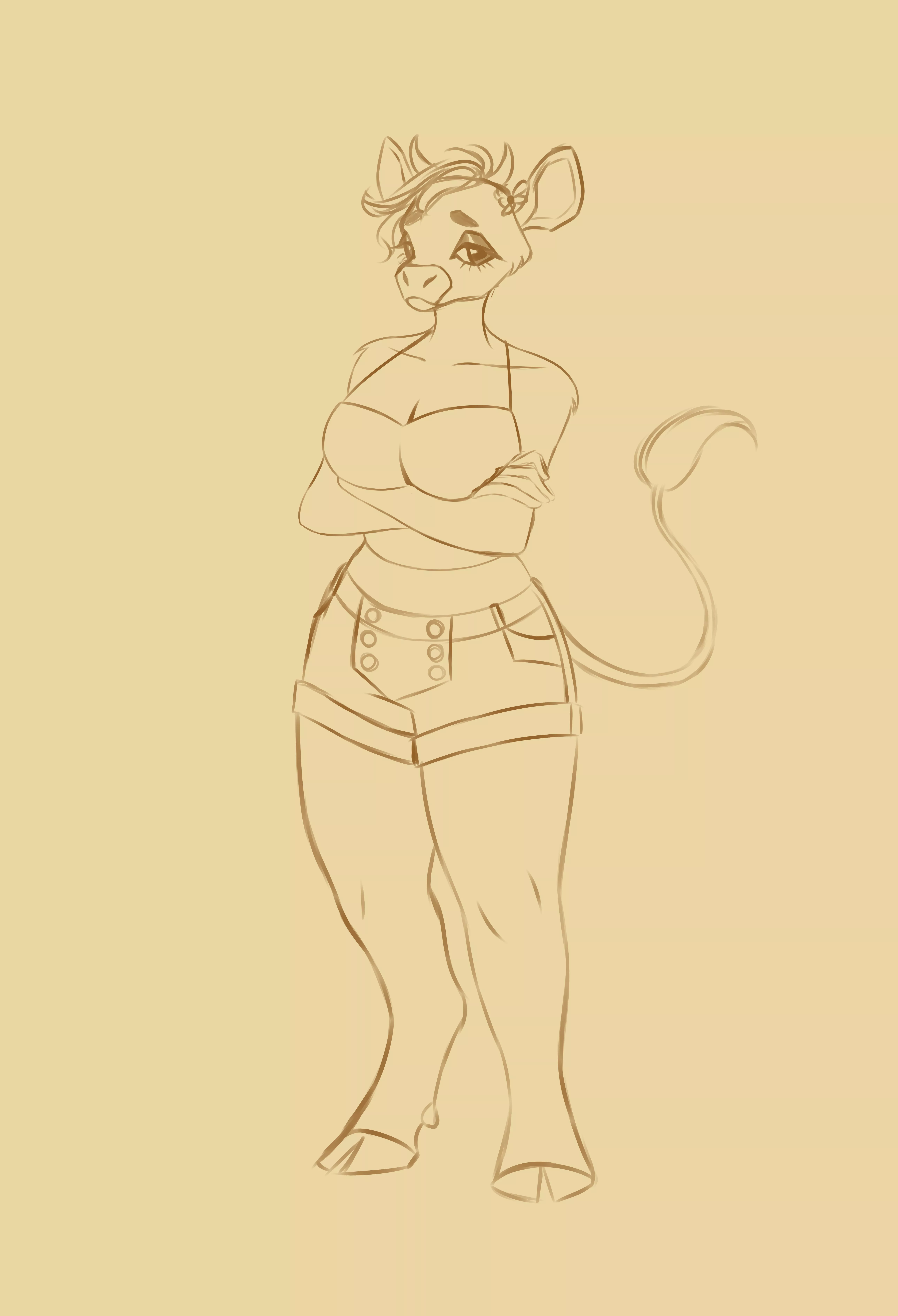I came up with a new cow gal OC. Her name is Honey, based off of honey milk.
