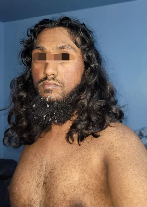 Messy hair and beard