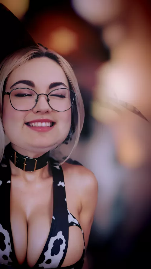 Moo-ve over, ordinary lingerie! Embracing my inner wild side with this udderly captivating cow print bra. Just trying to milk every moment of flirtation. 😉🐄💋