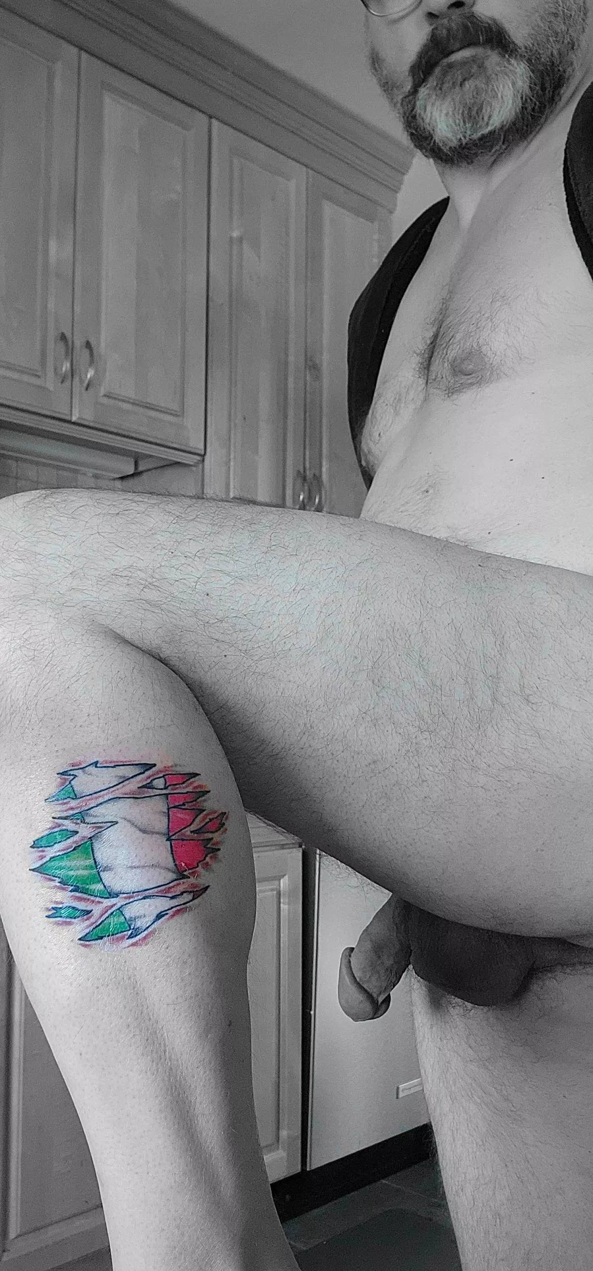 Newest tattoo (with cock making an appearance)